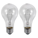 2PK - GE 25W 130V A19 Clear Incandescent Light Bulb