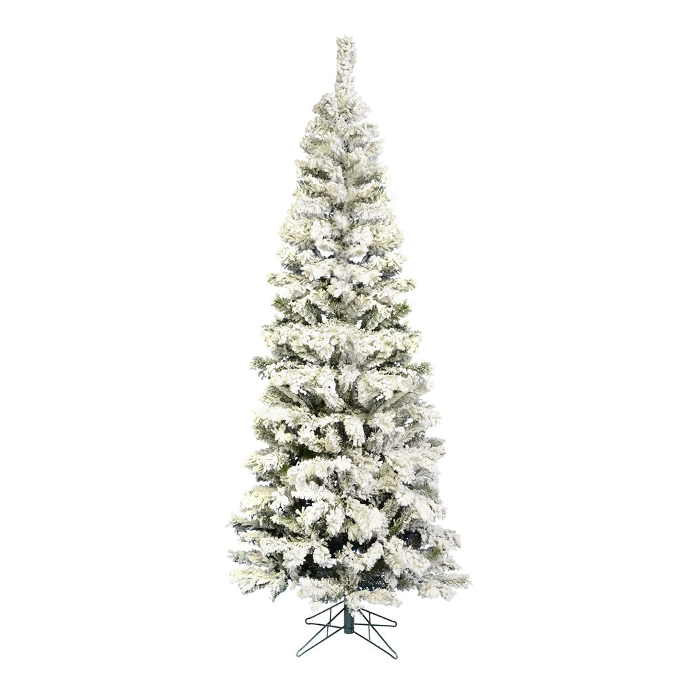 Vickerman 4.5 ft. Flocked Pacific Pine 162 Tips Christmas Tree