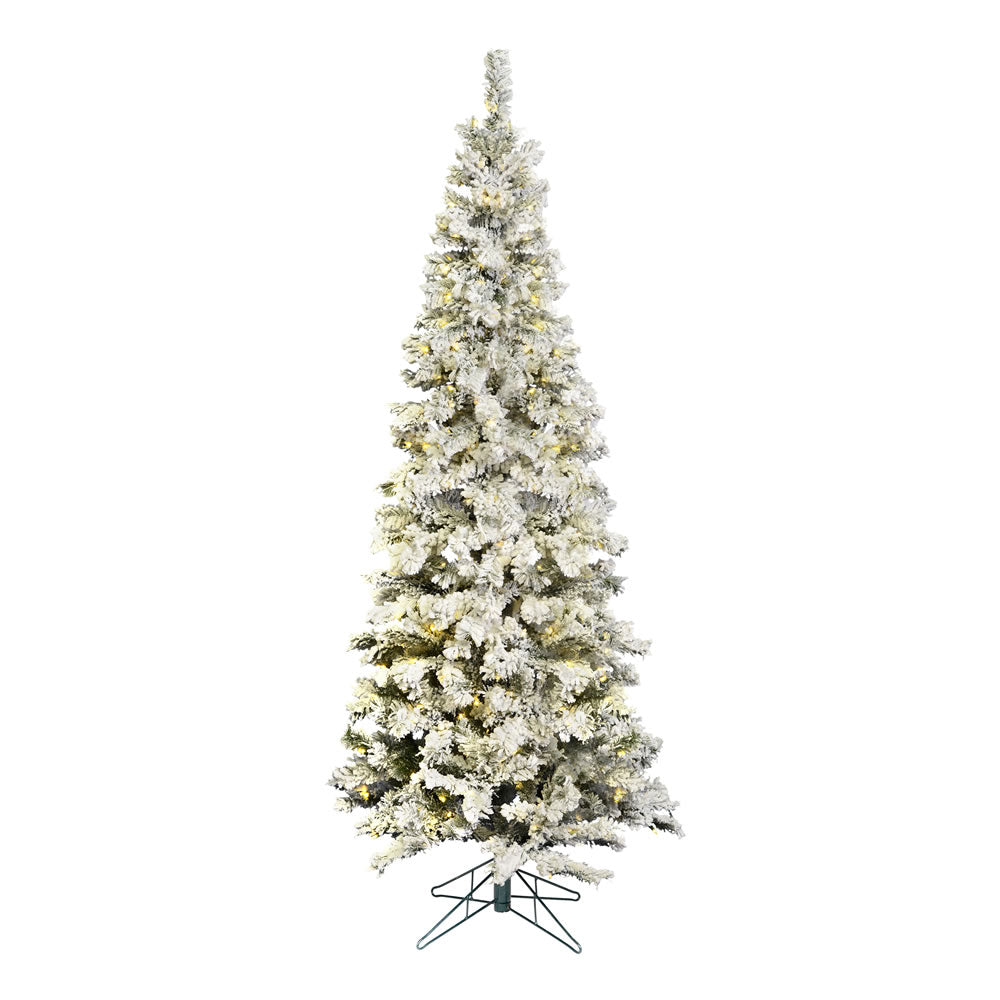 Vickerman 4.5 ft. Flocked Pacific Pine Dura-Lit LED 162 Tips Christmas Tree