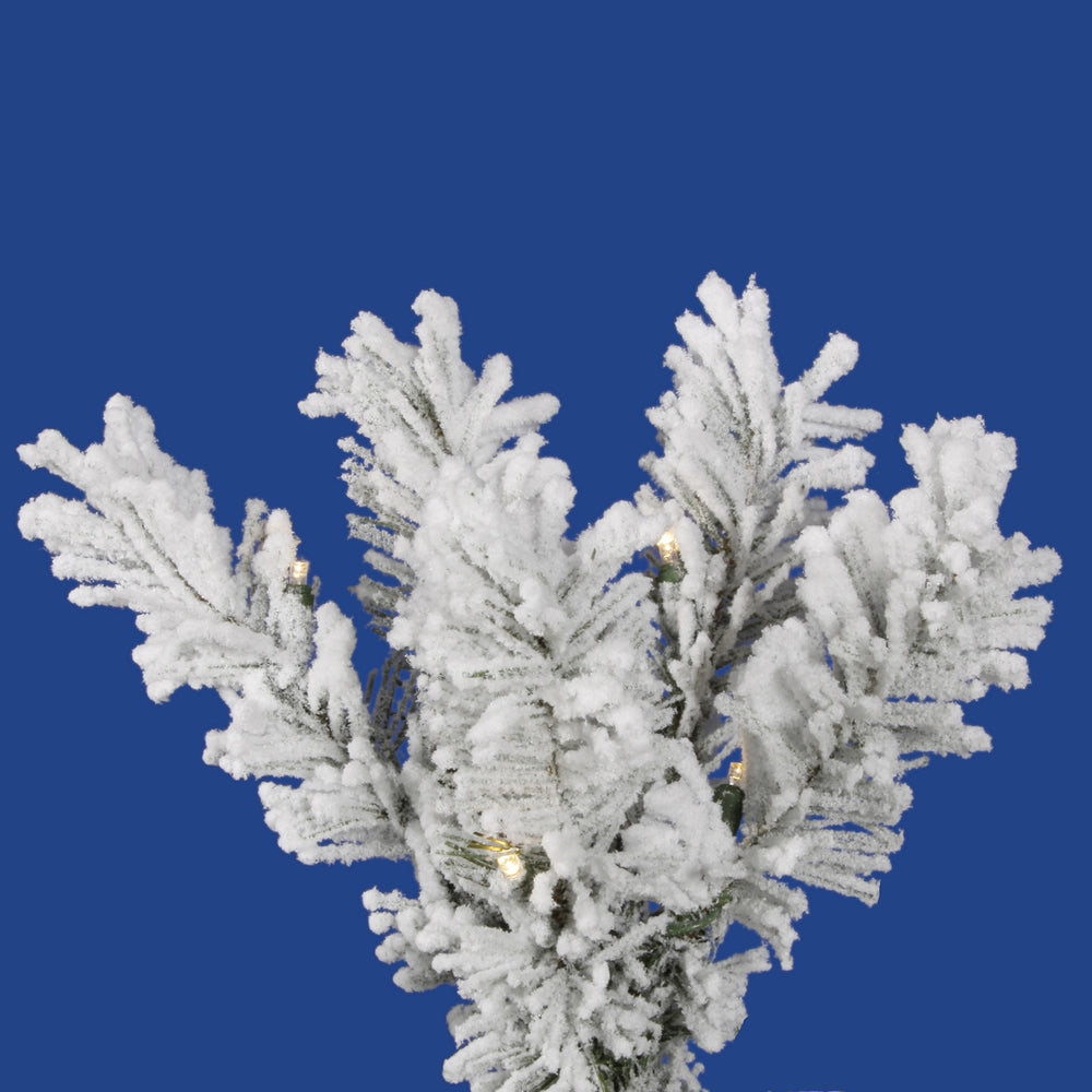 Vickerman 7.5Ft. Flocked White on Green 438 Tips Christmas Tree
