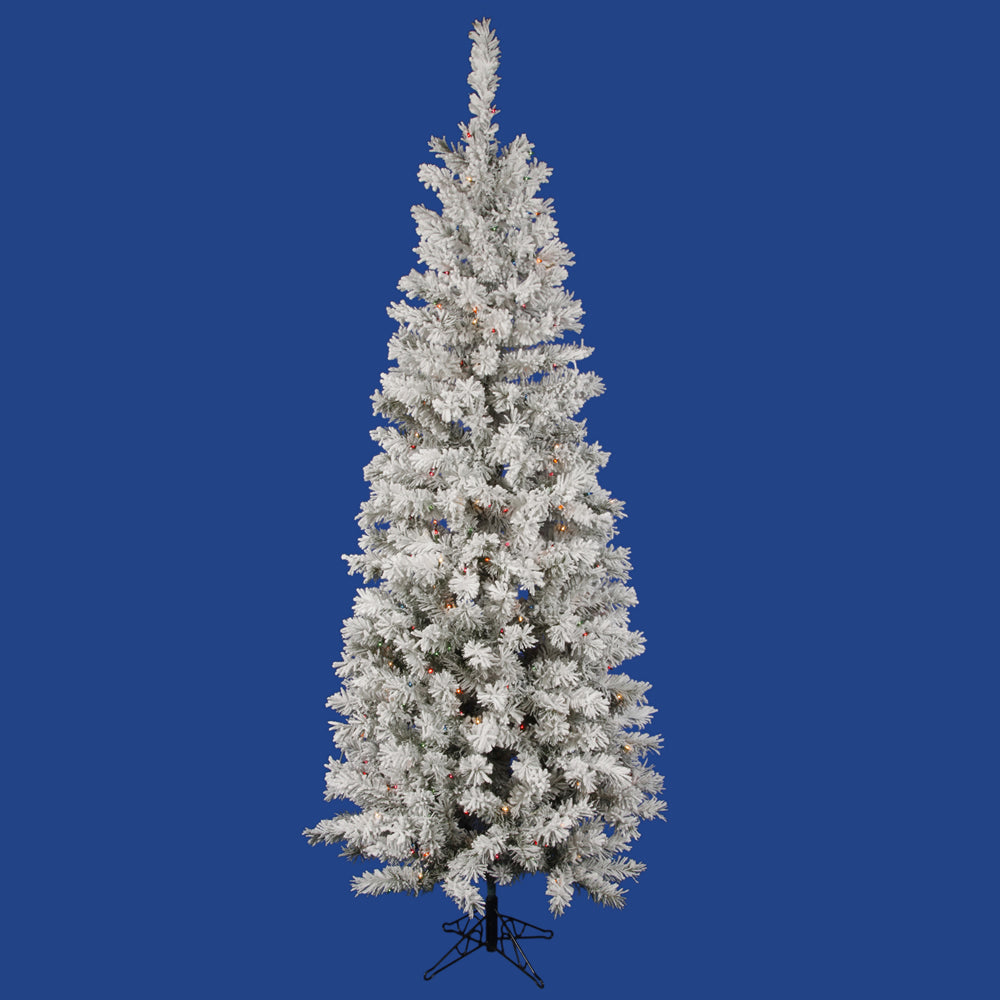 Vickerman 9.5 ft. Flocked Pacific Pine Dura-Lit Incandescent 838 Tips Christmas Tree