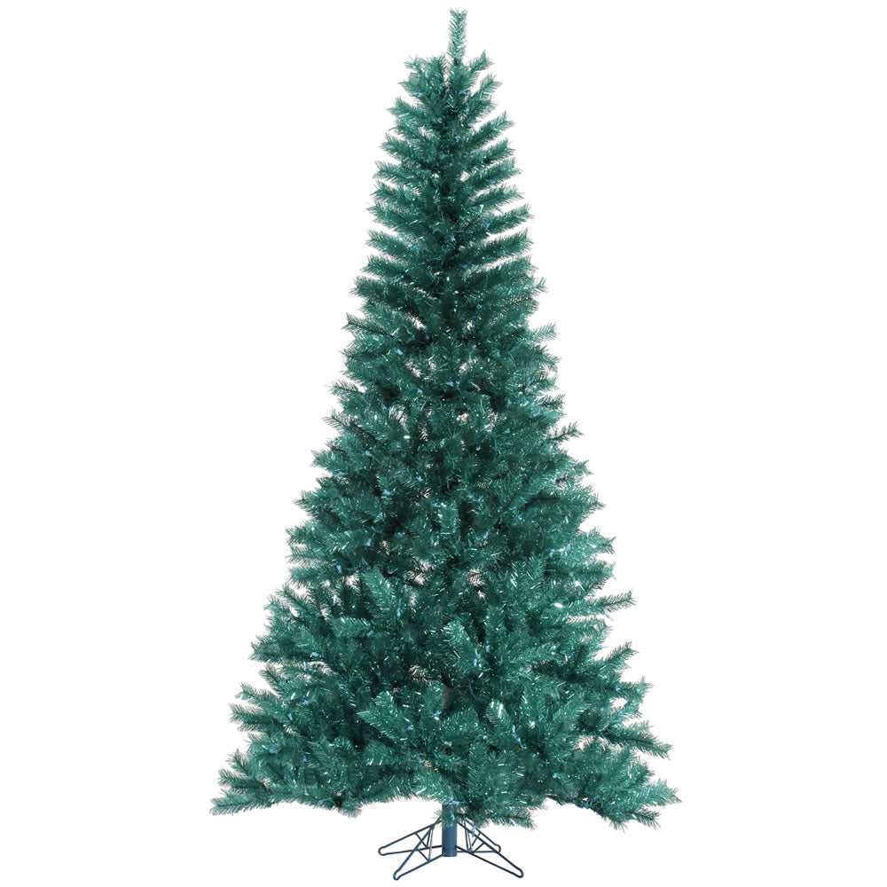 Vickerman 9 ft. Aqua Tinsel 1645 Tips Christmas Tree
