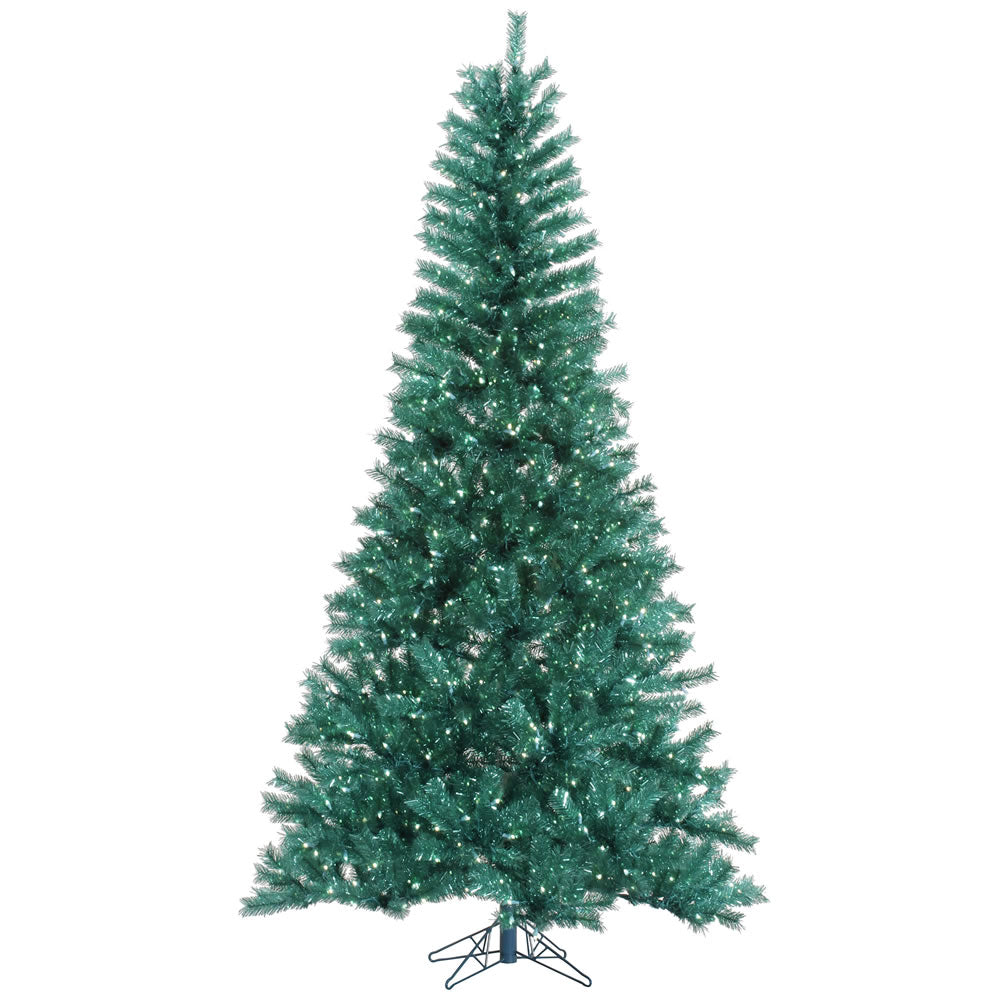 Vickerman 9 ft. Aqua Tinsel Incandescent 1645 Tips Christmas Tree