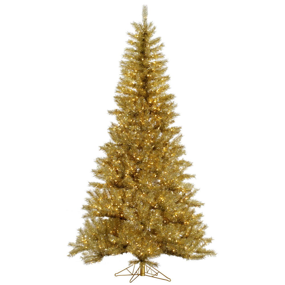 Vickerman 7.5 ft. Gold/Silver Tinsel Dura-Lit Incandescent 1001 Tips Christmas Tree