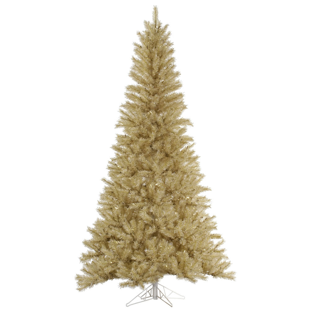 Vickerman 9 ft. White/Gold Tinsel 1645 Tips Christmas Tree