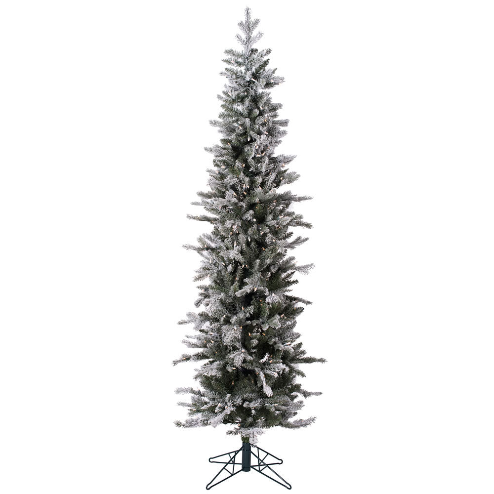 7Ft. Frosted Glitter Tannenbaum Pine Tree 576Tips 300 Clear Lights