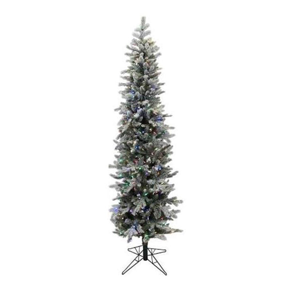 8Ft. x 28in. Frosted Glitter Tannenbaum Pine Tree 780Tips  Branches Metal Stand