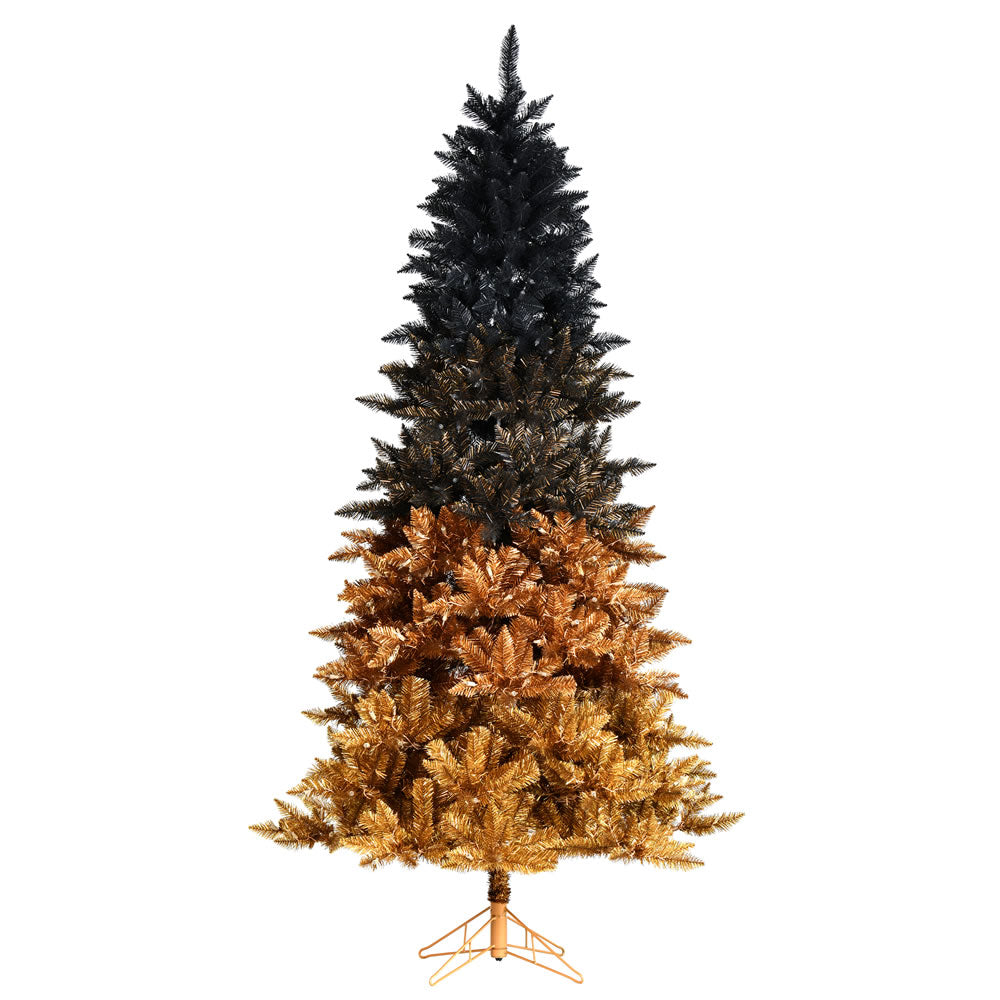Vickerman 7.5 ft. Black Gold Ombre 1364 Tips Christmas Tree