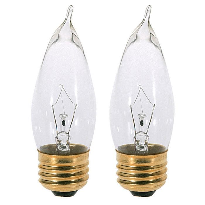 Satco A3564 25W 130V CA10 Clear E26 Base Incandescent light bulb - 2 lamps
