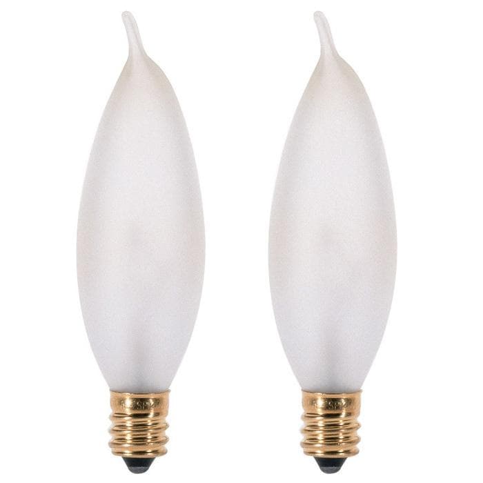 Satco A3577 15W 130V CA8 Frosted E12 Candelabra Base Incandescent bulb (2 pack)