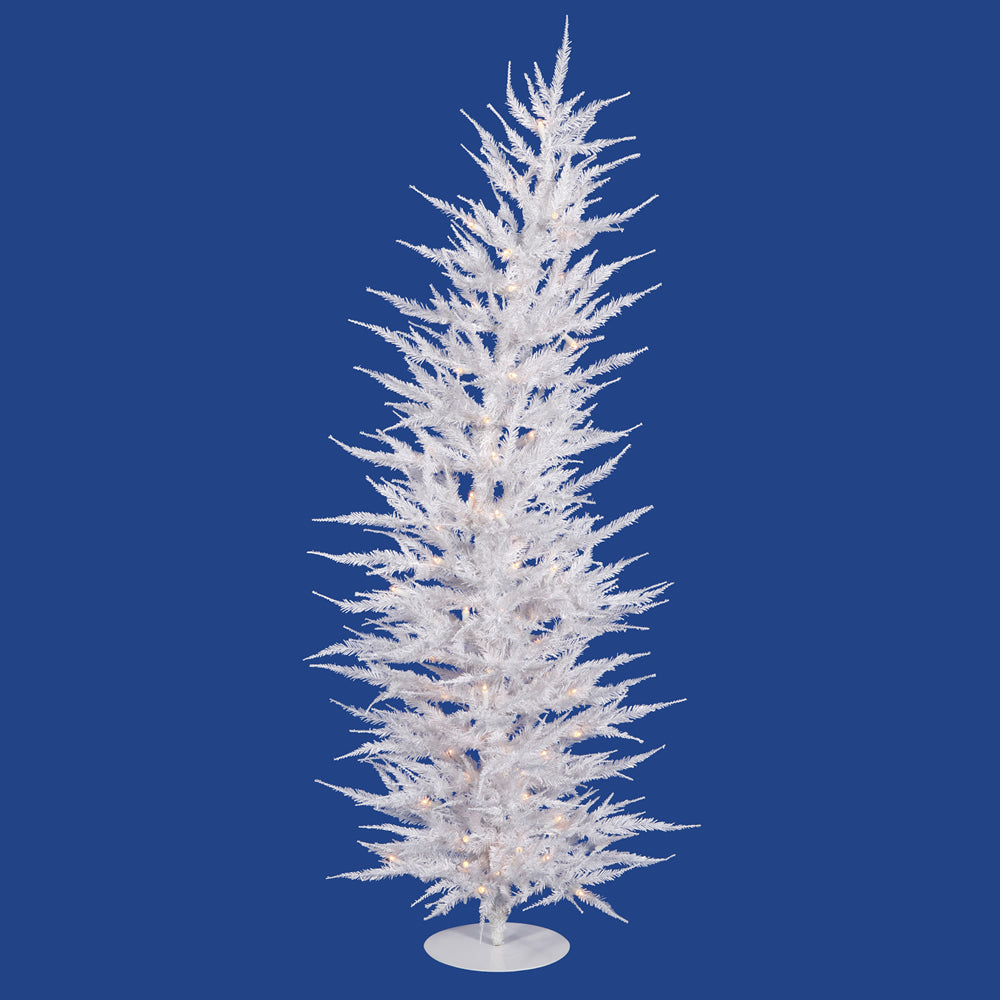 Vickerman 3' White Laser Artificial Christmas Tree 50 Clear LED Lights 445 Tips