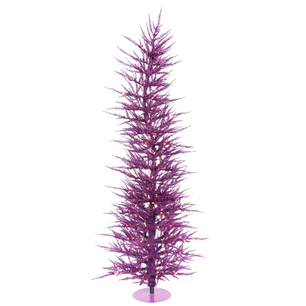 Vickerman 3' Purple Laser Tree - 50 Purple Lights - 445 PVC Tips - Metal base