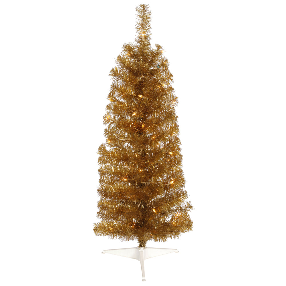 Vickerman 3' Antique Gold Pencil Artificial Christmas Tree - 50 Clear Lights