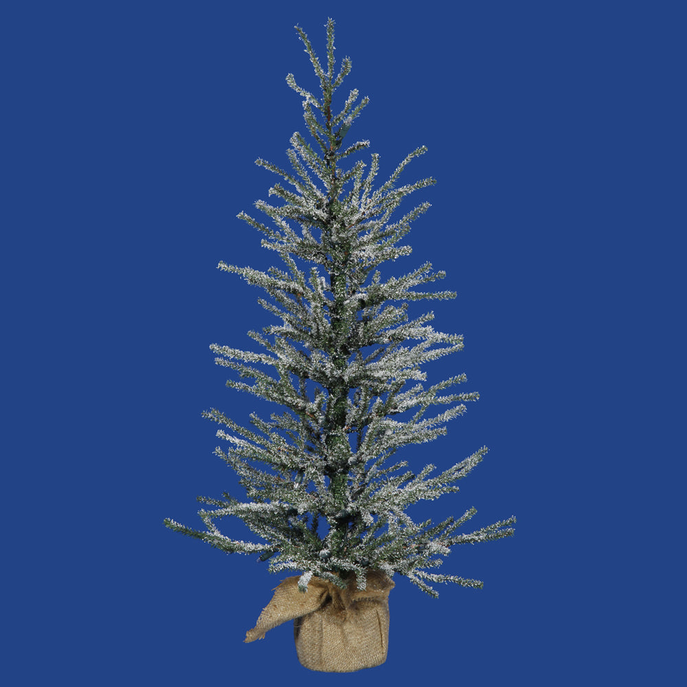 Vickerman 24" Unlit Frosted Angel Pine Artificial Christmas Tree - Burlap Base