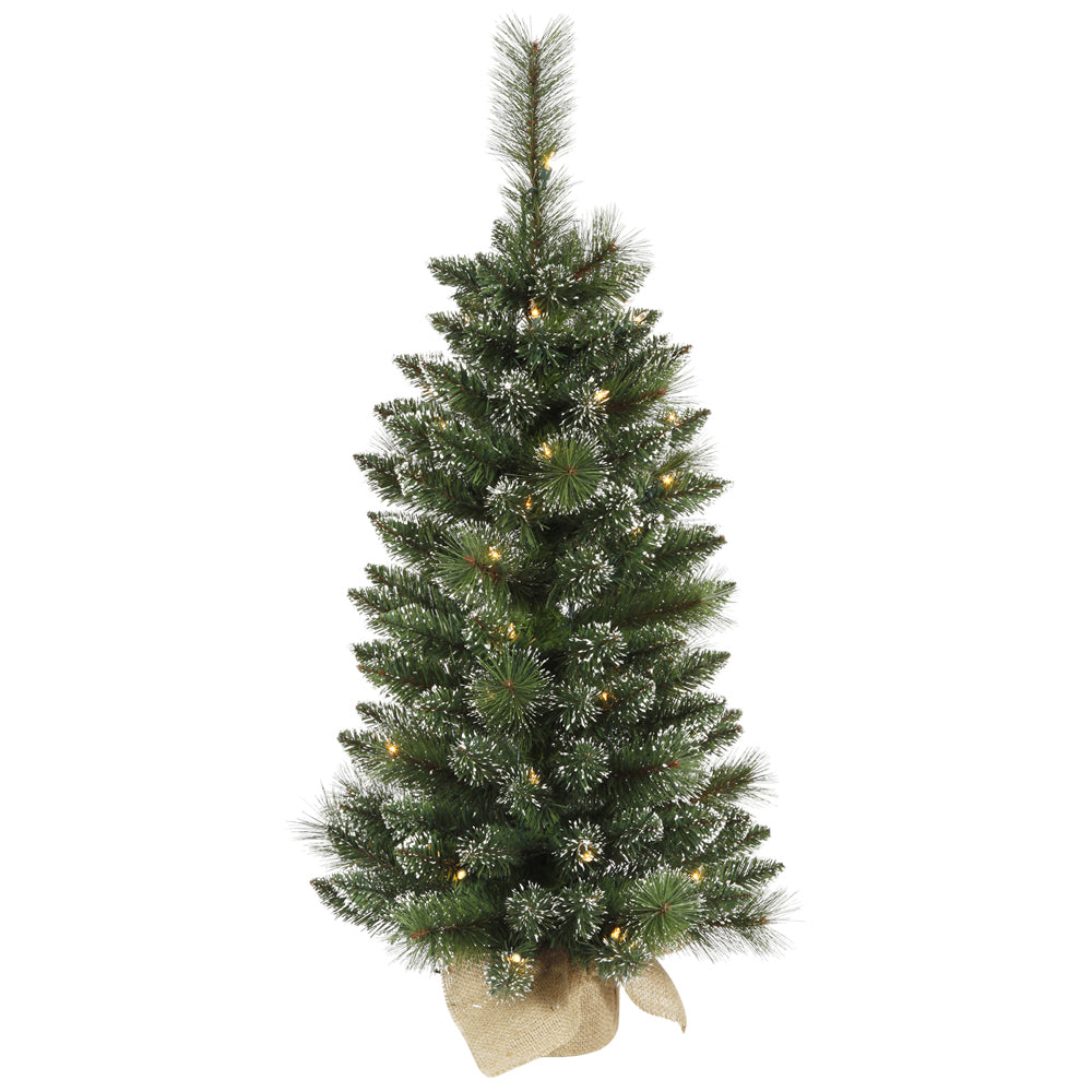 Vickerman 3' Snow Tipped Mixed Pine Artificial Christmas Tree 50 Clear Lights