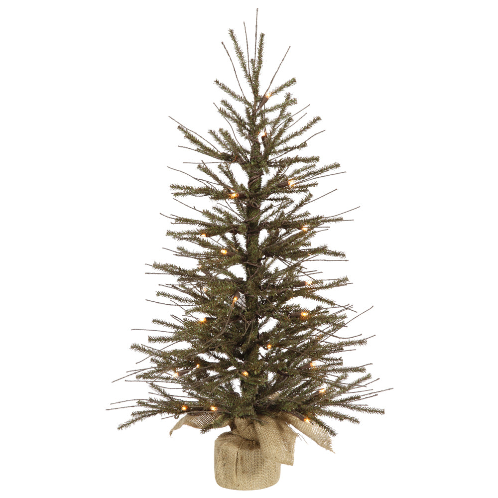 Vickerman 48" Unlit Vienna Twig Artificial Christmas Tree 1344 Tips Burlap base