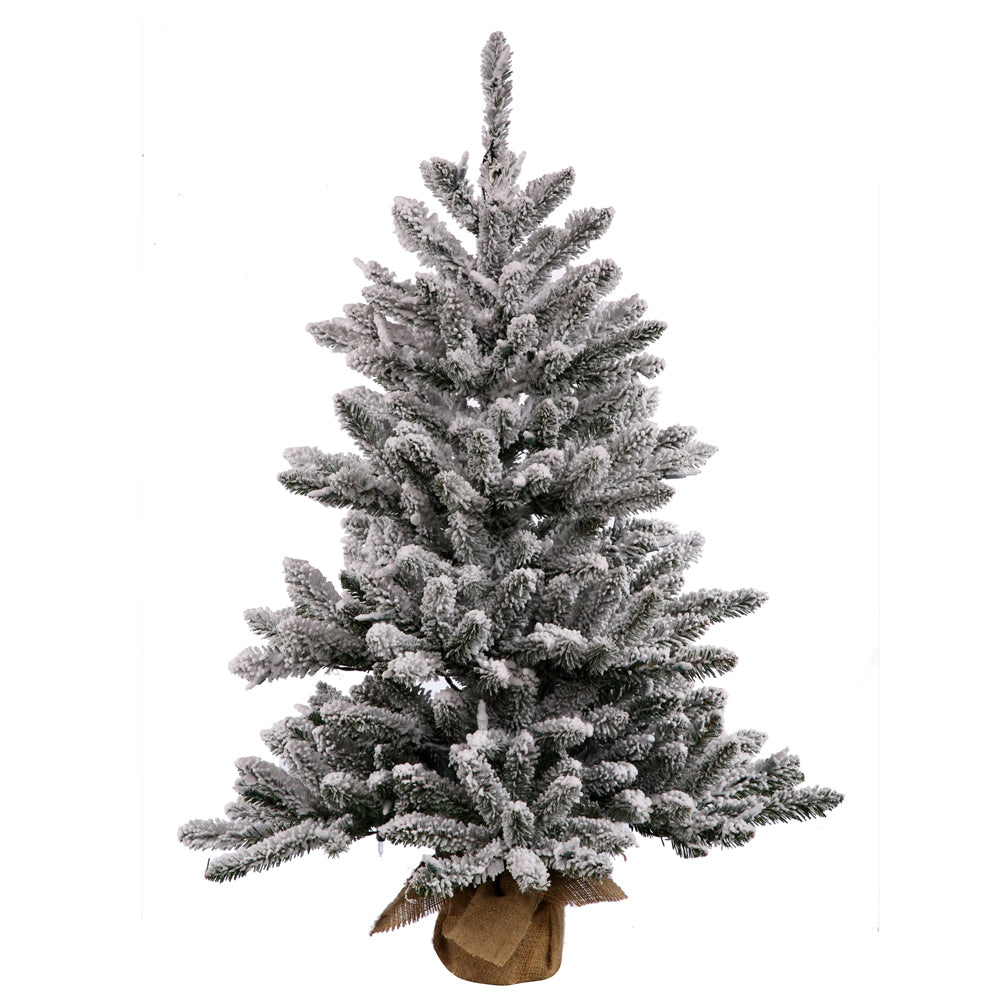 Vickerman 42" Unlit Flocked Anoka Pine Artificial Christmas Tree - Burlap Base