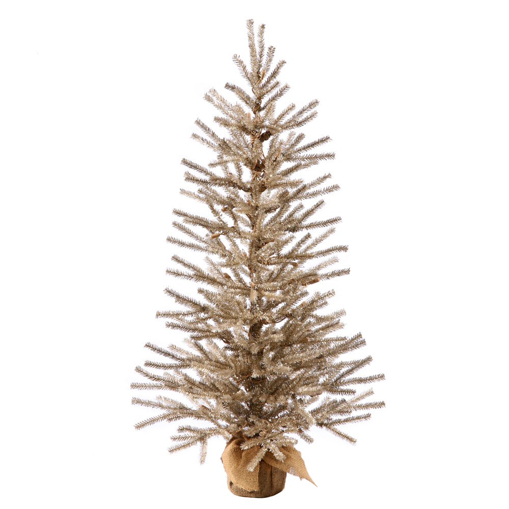 Vickerman 36" Unlit Mocha Artificial Christmas Tree - 454 Tips -Burlap base