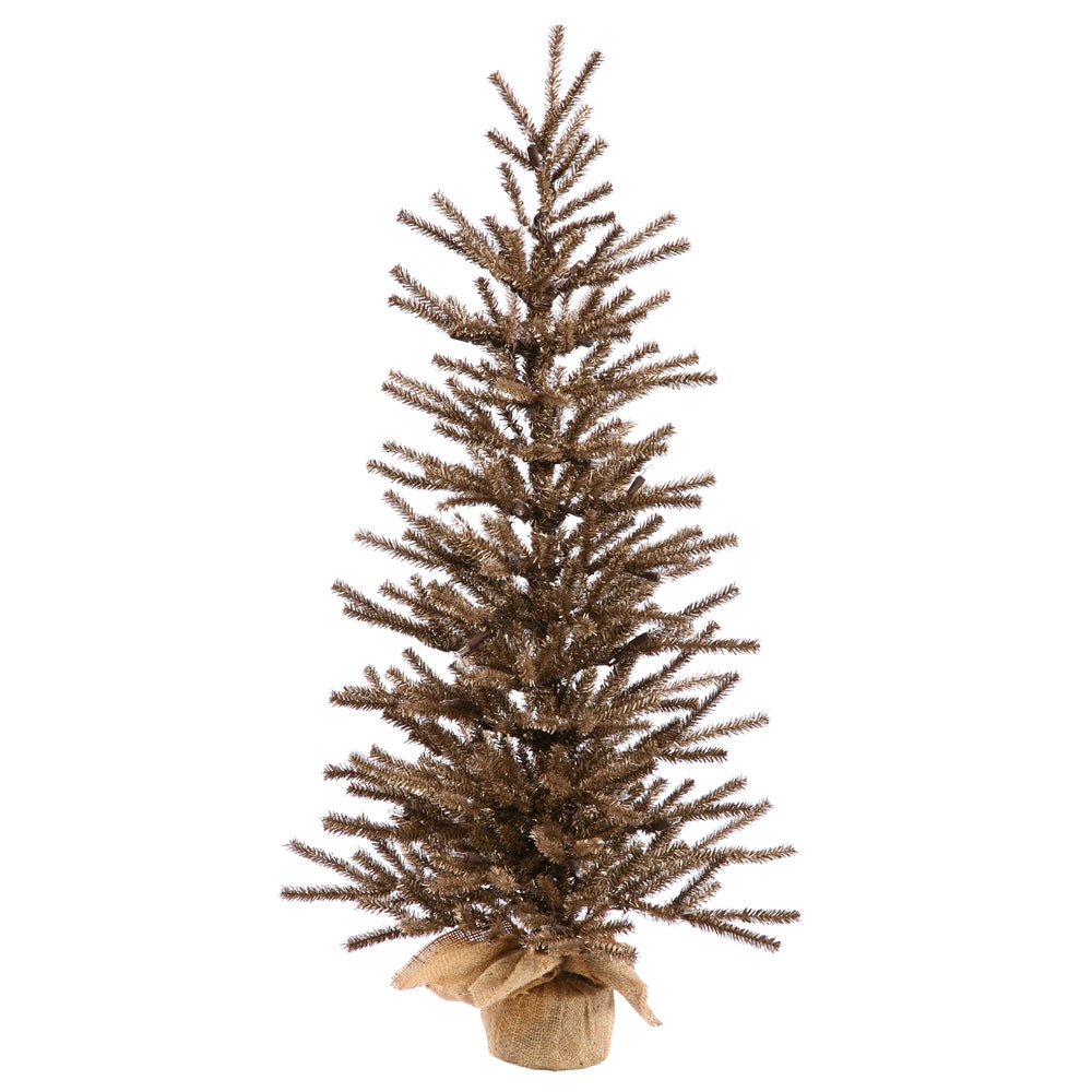 Vickerman 48" Unlit Chocolate Artificial Christmas Tree- Burlap base