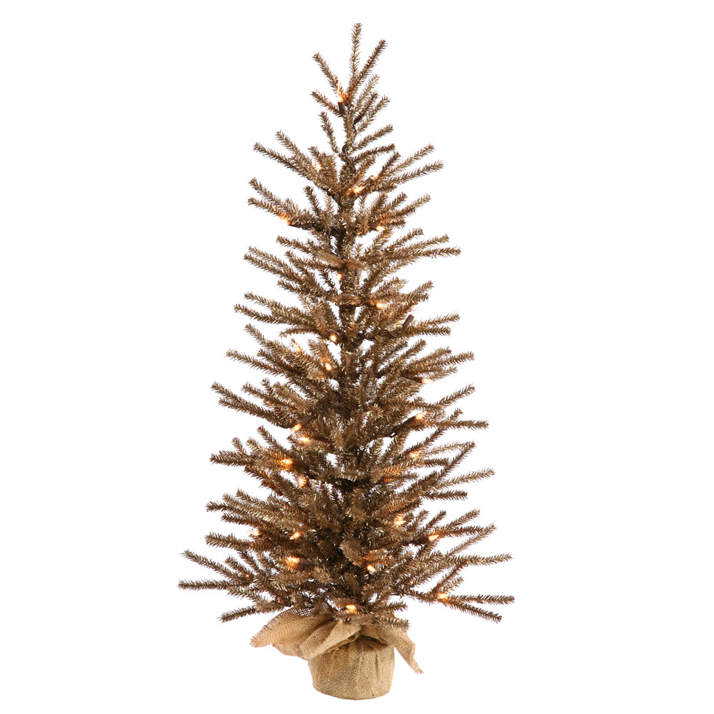 Vickerman 24" Chocolate Artificial Christmas Tree - 35 Warm White LED Lights