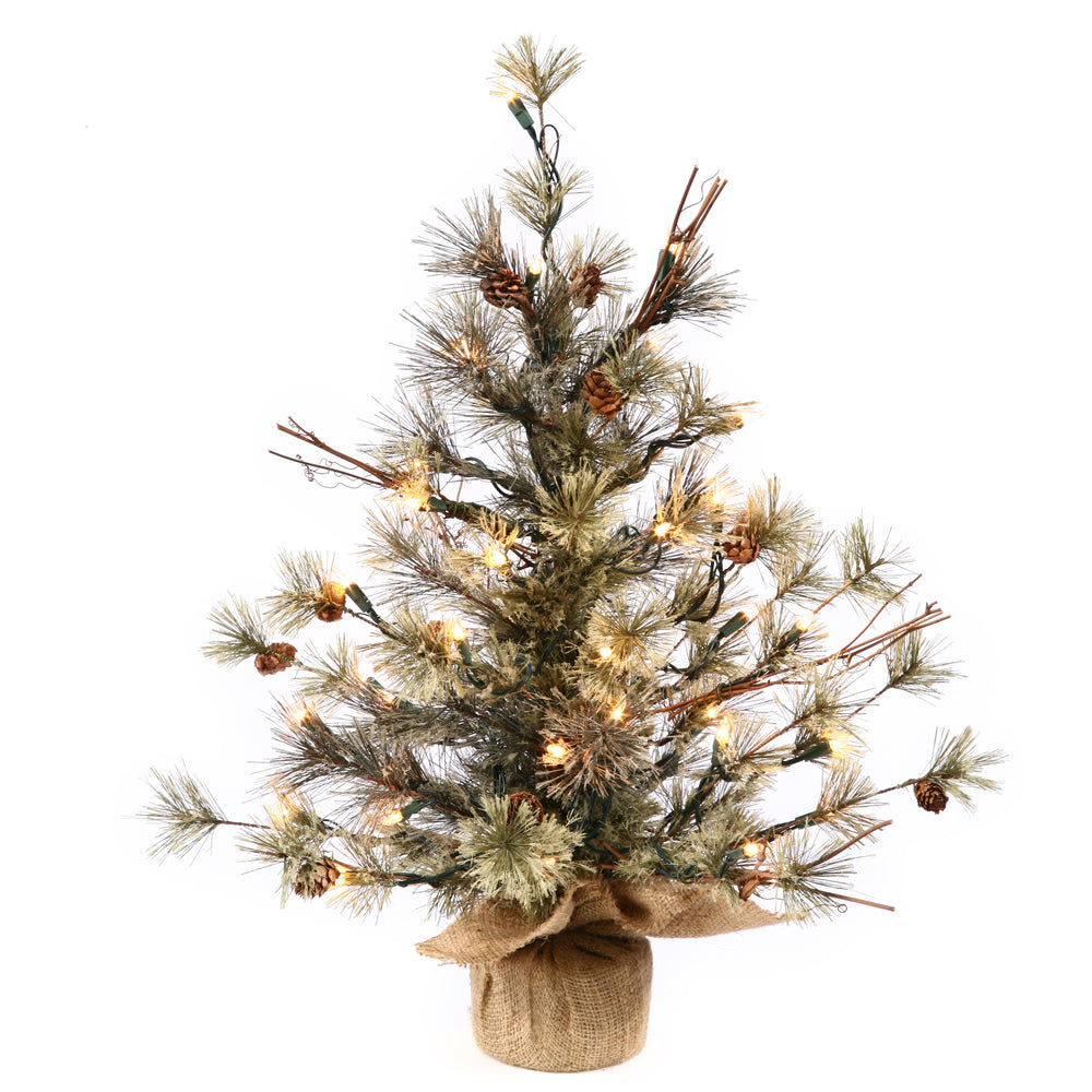 Vickerman 24" Dakota Pine Artificial Christmas Tree Cones - 35 Clear Lights