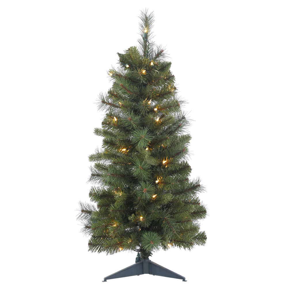 24in. x 16in. Classic Mixed Pine Tree 35 Clear Lights 64Tips Plastic Stand