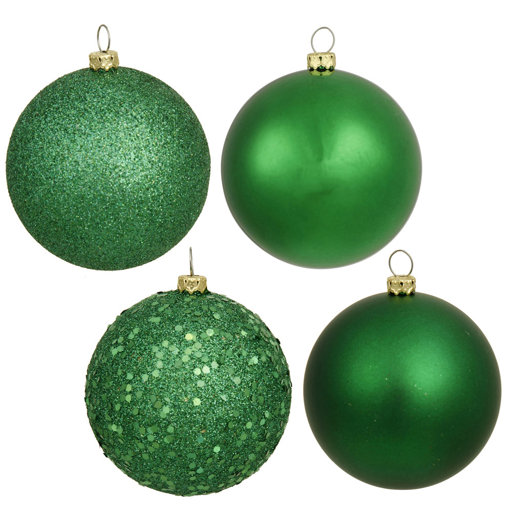 Vickerman 3 in. Green Ball 4-Finish Asst Christmas Ornament