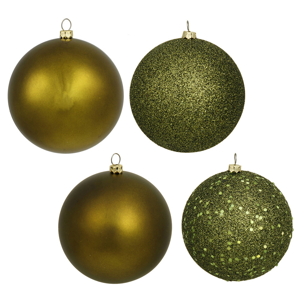 Vickerman 2.4 in. Olive Ball 4-Finish Asst Christmas Ornament