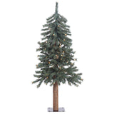 Vickerman 36" Natural Bark Alpine Artificial Christmas Tree Warm White LED Light