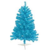 Vickerman 3' Sky Blue Artificial Christmas Tree - 50 Teal Lights - Plastic stand