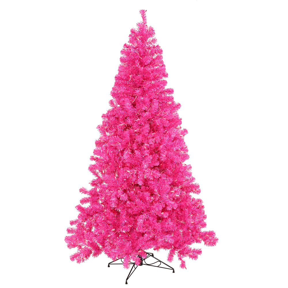 Vickerman 3' Hot Pink Artificial Christmas Tree -50 Pink LED Lights 105 PVC Tips