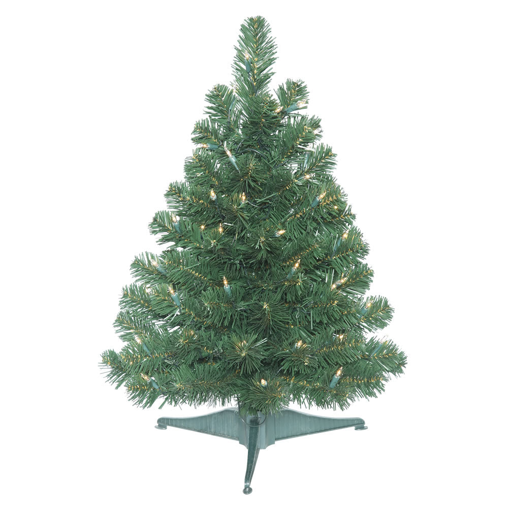 Vickerman 26" Oregon Fir Artificial Christmas Tree Clear Lights Pull Down Branch