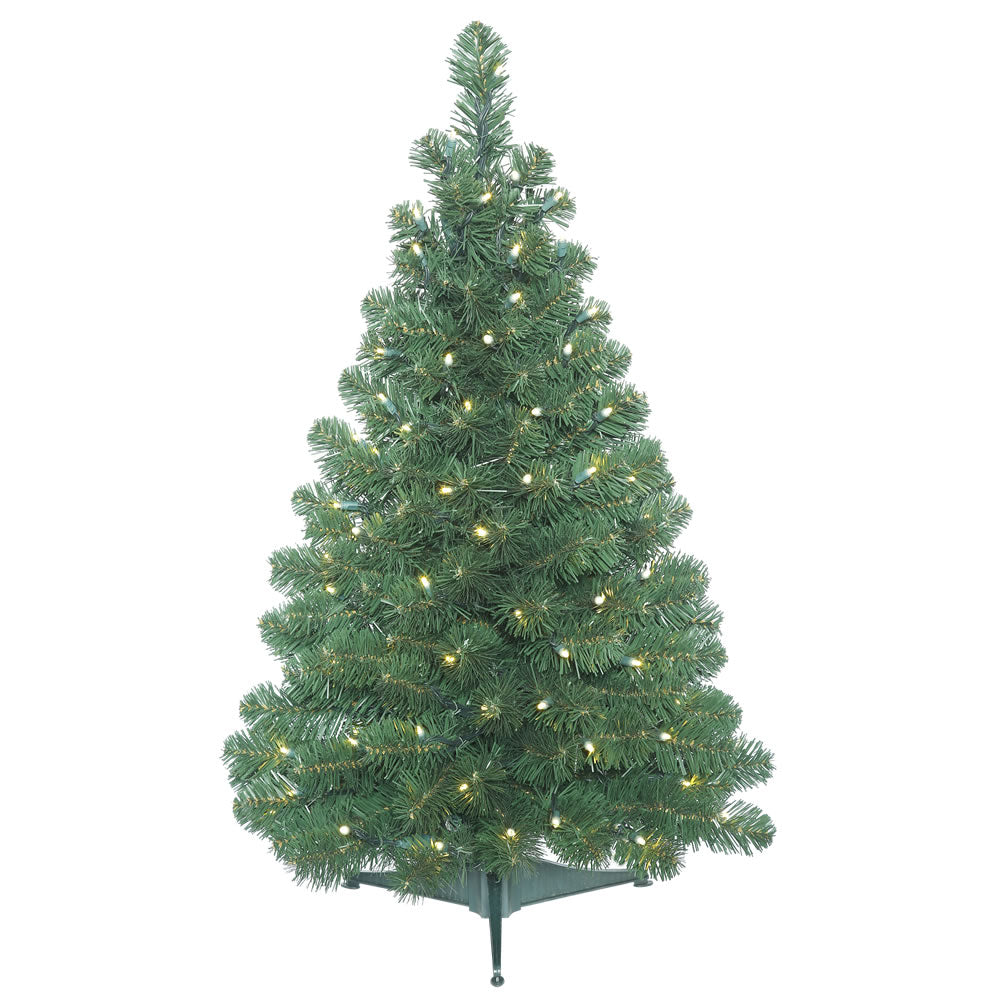 Vickerman 3' Oregon Fir Artificial Christmas Tree w/ 10 Warm White LED Lights