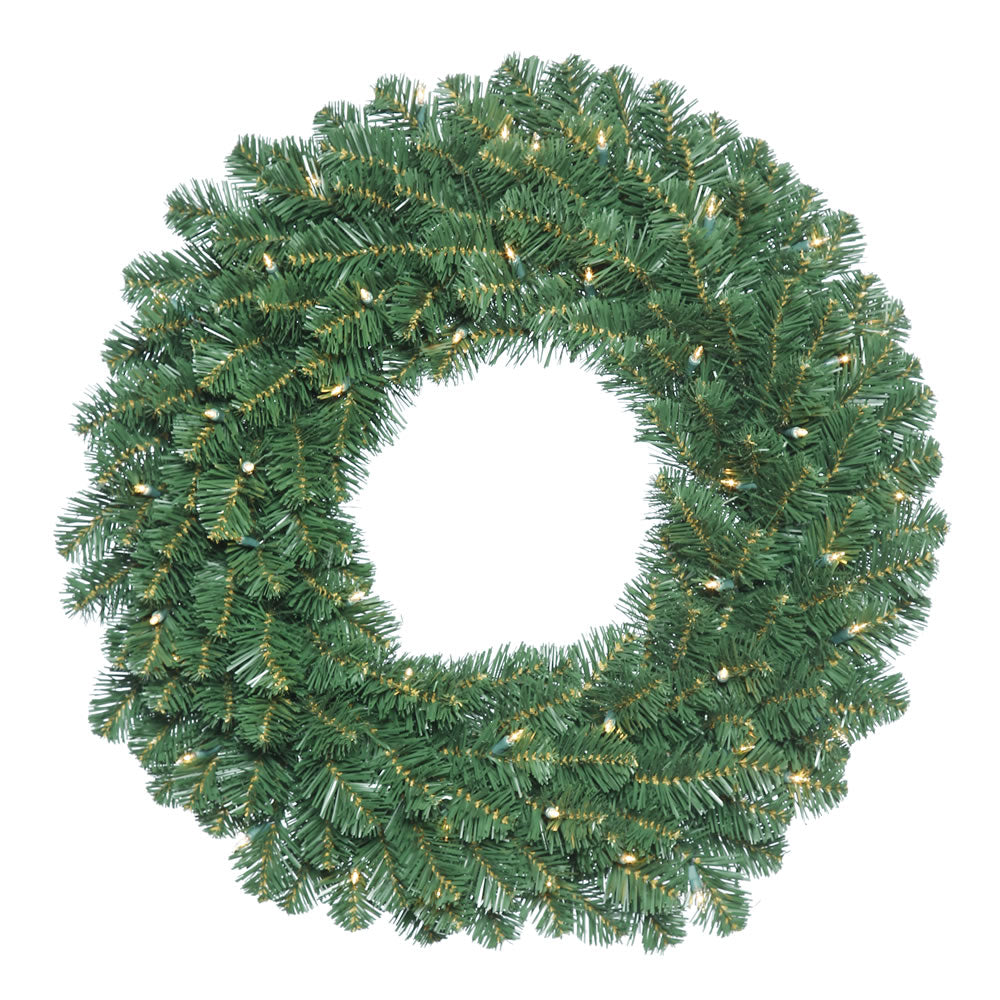 24" Oregon Fir Wreath with 35 Clear Lights