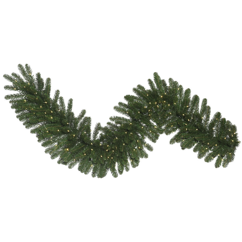 9' x 14" Oregon Fir Garland - 100 Warm White LED Lights