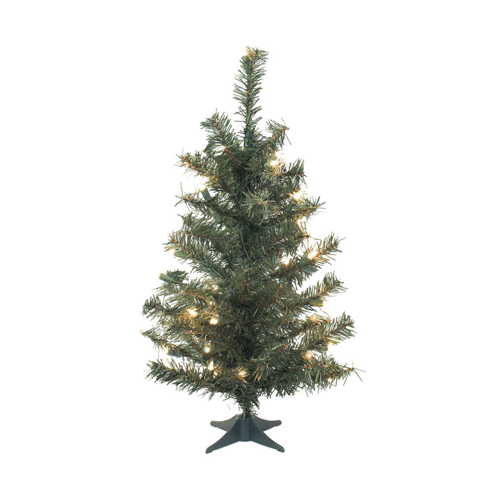 Vickerman 24" Canadian Pine Artificial Christmas Tree - 35 Clear Lights 58 Tips