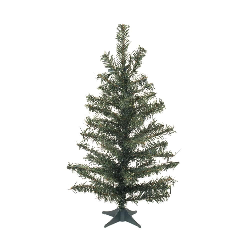 Vickerman 24" Unlit Canadian Pine Artificial Christmas Tree - Plastic stand