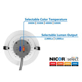 Nicor CLR-Select 8-inch Nickel H/O Commercial Canless LED Downlight Kit - BulbAmerica
