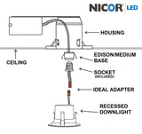 NICOR 4in. LED Downlight 644Lm 2700K in Aged Copper Round Recessed Light_5