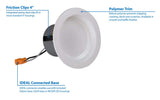 NICOR 4in. LED Downlight 644Lm 2700K in Nickel Round Recessed Light_4