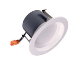 NICOR 4in. LED Downlight 644Lm 2700K in White w/ Baffle Round Recessed Light - BulbAmerica