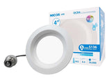 NICOR 4in. LED Downlight 663Lm 3000K in White w/ Baffle Round Recessed Light