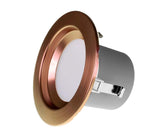 NICOR 4in. LED Downlight 680Lm 4000K in Aged Copper Round Recessed Light - BulbAmerica