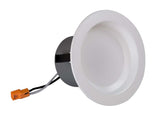 NICOR 4in. LED Downlight 680Lm 4000K in White Round Recessed Light - BulbAmerica