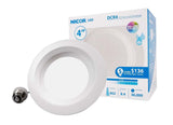 NICOR 4in. LED Downlight 694Lm 5000K in White Round Recessed Light