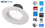 NICOR 5/6in. 853Lm LED Downlight in White w/ Baffle, 2700K Round Recessed Light_1
