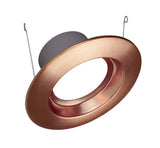 NICOR 5/6in. 878Lm LED Downlight in Aged Copper, 3000K Round Recessed Light - BulbAmerica
