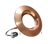 NICOR 5/6in. 1233Lm LED Downlight in Aged Copper, 3000K  Round Recessed Light - BulbAmerica