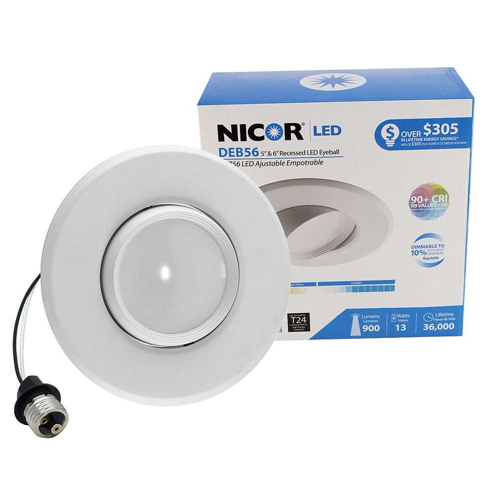 NICOR LED Eyeball Retrofit Downlight Kit for 5 and 6 in. Housings, 2700K