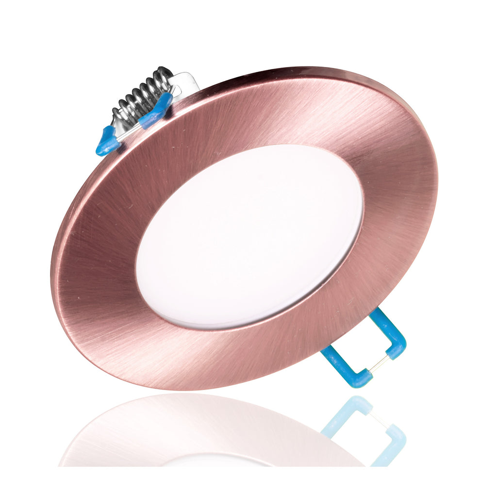 DLE3 Series 3 in. Round Aged Copper Flat Panel LED Downlight in 5000K